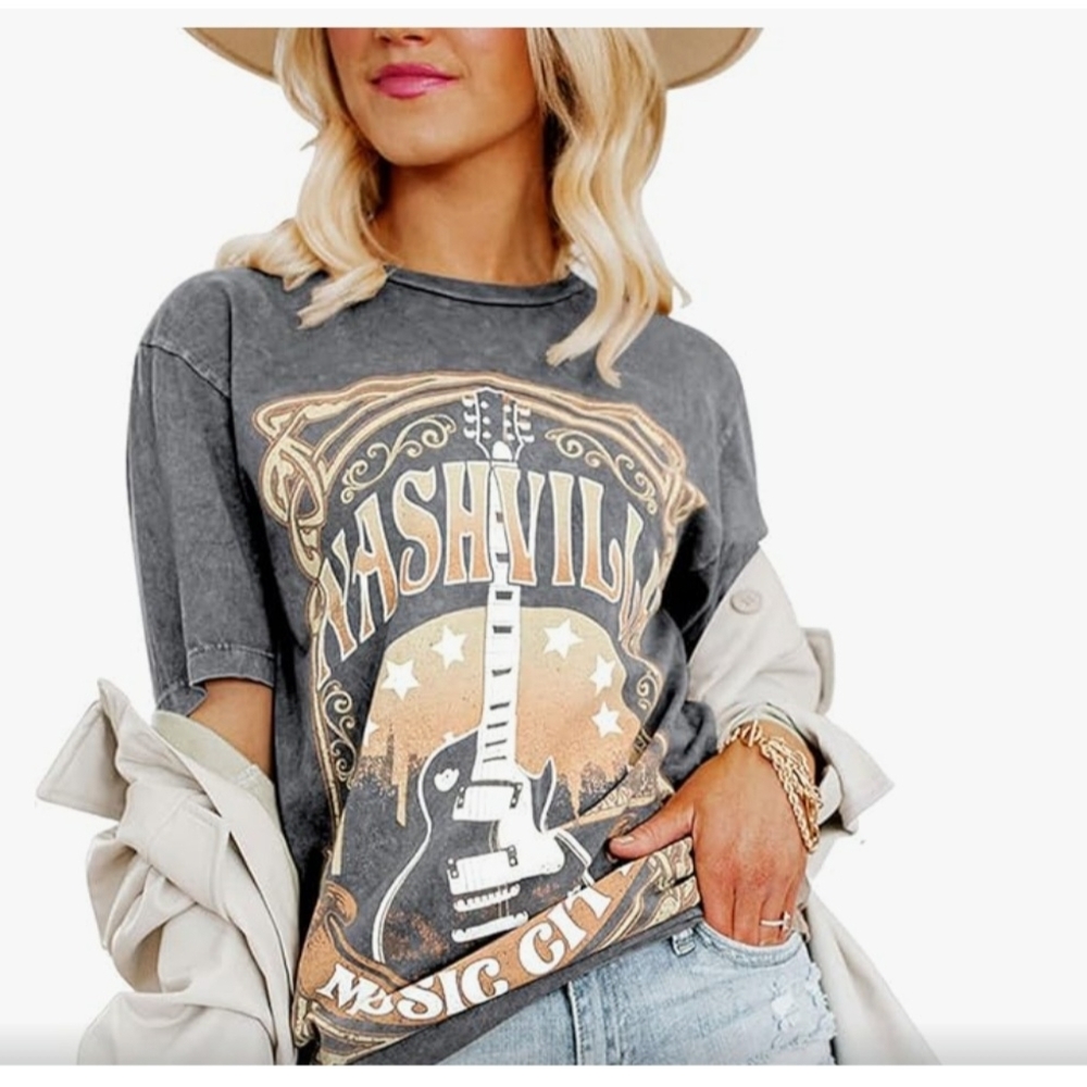 Gray Nashville Graphic T-Shirt